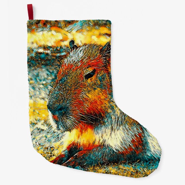 Calcetín Navideño Grande AnimalArt_Capybara_006 (Anverso)