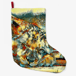 Calcetín Navideño Grande AnimalArt_Lion_006