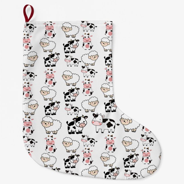 Calcetín Navideño Grande animales lindos