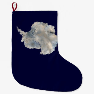 Calcetín Navideño Grande Antártida (imágenes de mármol azul de la NASA)