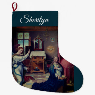 Calcetín Navideño Grande Anunciación de Joos van Cleve: