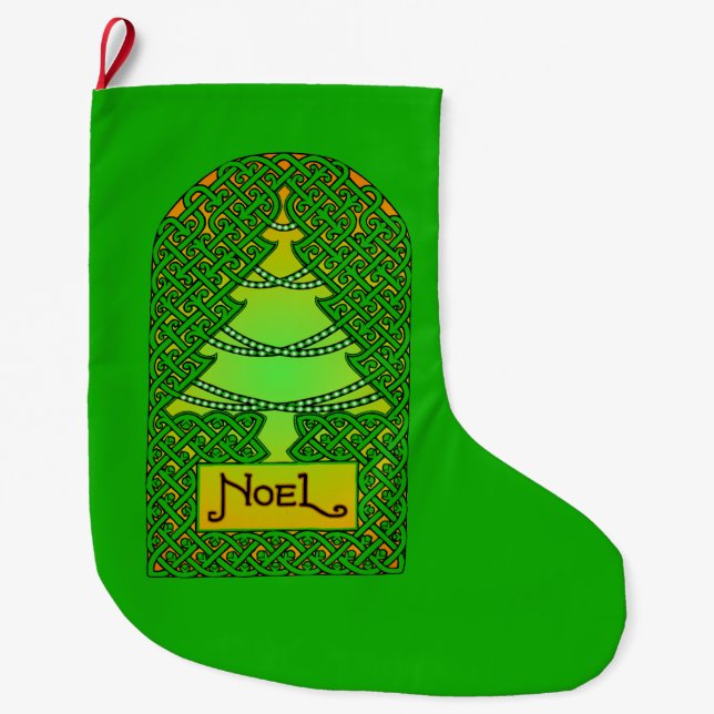 Calcetín Navideño Grande Árbol de Navidad Celta (Anverso)