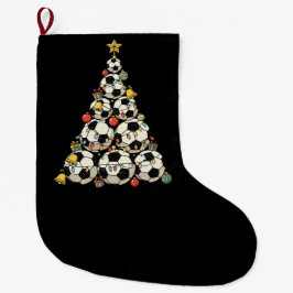 Calcetín Navideño Grande Árbol de Navidad de Fútbol