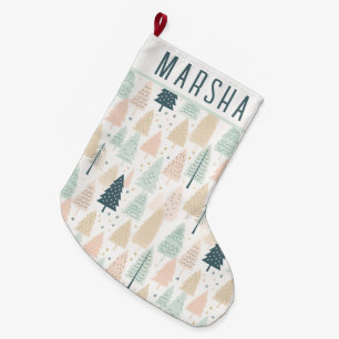 Calcetín Navideño Grande Árboles de Navidad