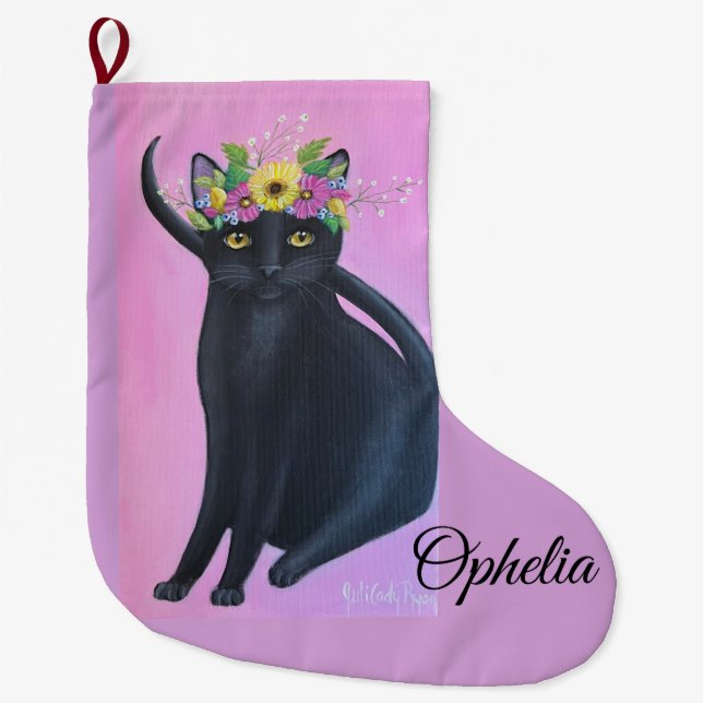 Calcetín Navideño Grande Arte captáneo negro (Anverso)