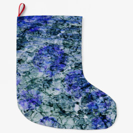 Calcetín Navideño Grande Arte digital de fondo abstracto de acuarela azul