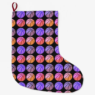 Calcetín Navideño Grande Arte Pop Baloncesto
