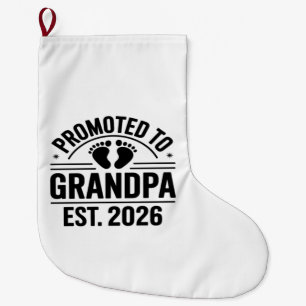 Calcetín Navideño Grande Ascendido a abuelo, Est. 2026, divertido nuevo abu