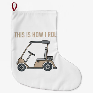 Calcetín Navideño Grande Así es como hago correr golf divertidos en carrito
