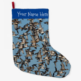 Calcetín Navideño Grande Asombrosos pollos de invierno en el vuelo