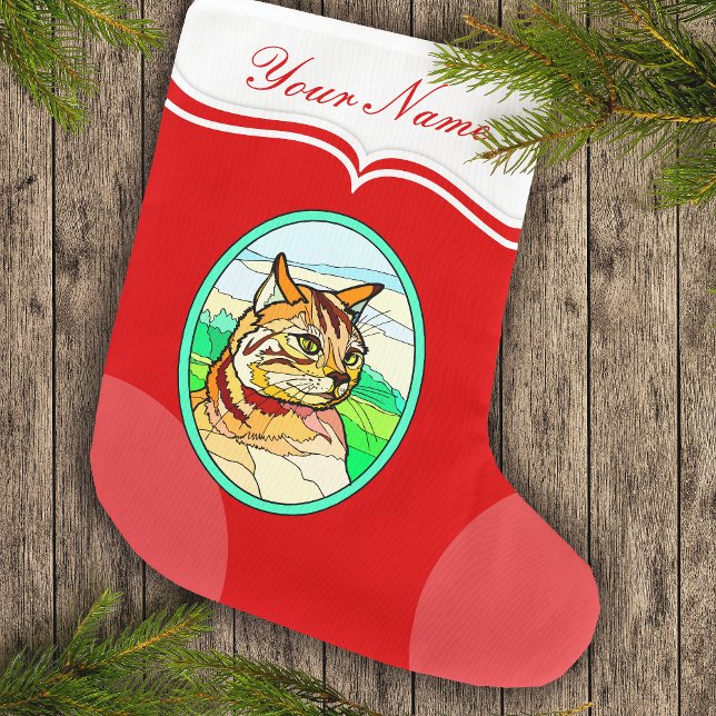 Calcetín Navideño Grande Aspecto de vidrio contenido Cat 1 (Subido por el creador)