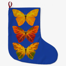Calcetín Navideño Grande Aspen Leaf Butterflies