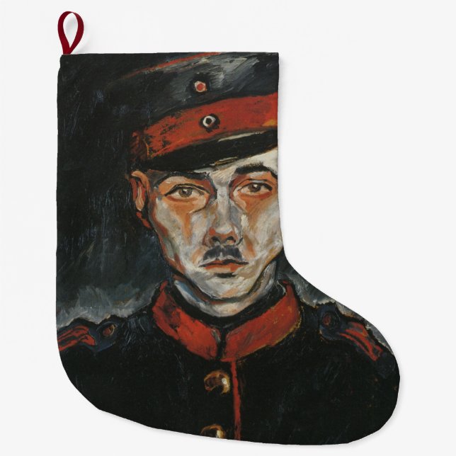 Calcetín Navideño Grande Autorretrato (por Walter Gramatté) (Anverso)