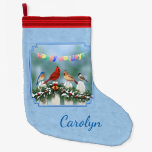 Calcetín Navideño Grande Aves de vacaciones y Navidades Garland