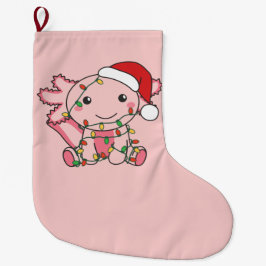 Calcetín Navideño Grande Axolotl Christmas Winter Animals Axolotls Large Ch