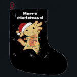 Calcetín Navideño Grande Axolotl Merry Christmas Winter Animals Axolotls<br><div class="desc">El axolotl para Navidades con luces de hadas. Animales divertidos con regalos y nieve para las vacaciones. También es gracioso para los Navidades en julio. Los Axolotls son animales lindos y perfectos para los Navidades.</div>