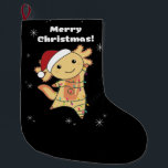 Calcetín Navideño Grande Axolotl Merry Christmas Winter Animals Axolotls<br><div class="desc">El axolotl para Navidades con luces de hadas. Animales divertidos con regalos y nieve para las vacaciones. También es gracioso para los Navidades en julio. Los Axolotls son animales lindos y perfectos para los Navidades.</div>