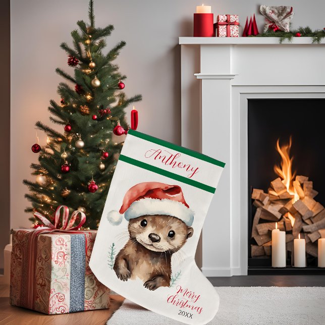 Calcetín Navideño Grande Baby Otter (Subido por el creador)