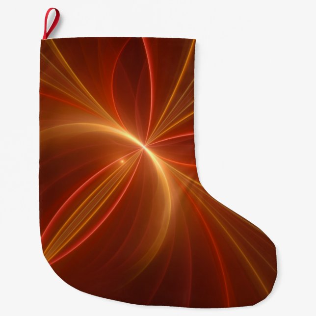 Calcetín Navideño Grande Bailar Con El Arte Fractal Moderno Y Claro (Anverso)