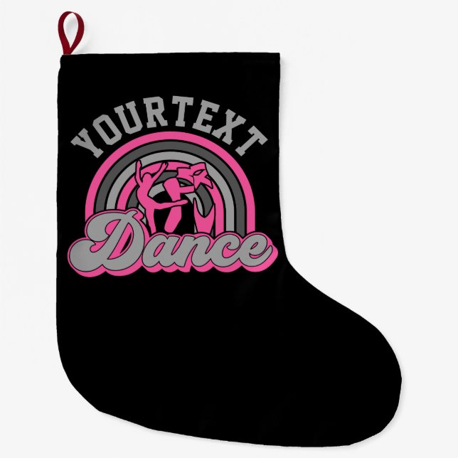 Calcetín Navideño Grande Bailarín de ballet AGREGAR TEXTO Grabador de baile (Anverso)