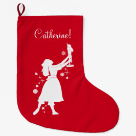 Calcetín Navideño Grande Bailarina y cascanueces en el navidad