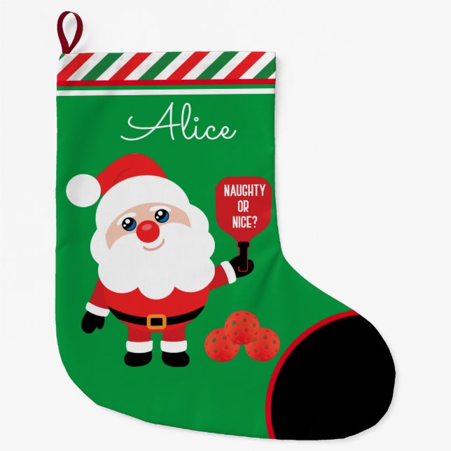 Calcetín Navideño Grande Baloncesto 🎅 Santa  (Anverso)