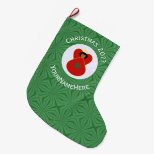 Calcetín Navideño Grande Bandera Angel de los Navidades marroquíes personal