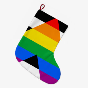 Calcetín Navideño Grande Bandera de aliado LGBTQ+