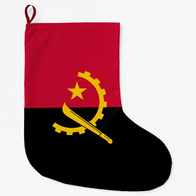 Calcetín Navideño Grande Bandera de Angola (Anverso)