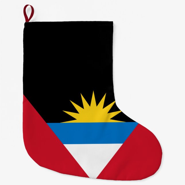 Calcetín Navideño Grande Bandera de Antigua y Barbuda (Anverso)