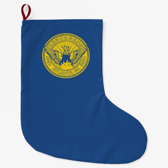 Calcetín Navideño Grande Bandera de Atlanta (Georgia, Estados Unidos) (Anverso)