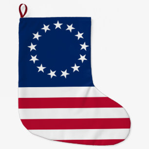 Calcetín Navideño Grande Bandera de Betsy Ross en Estados Unidos