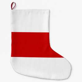 Calcetín Navideño Grande Bandera de Bielorrusia (rojo y blanco)