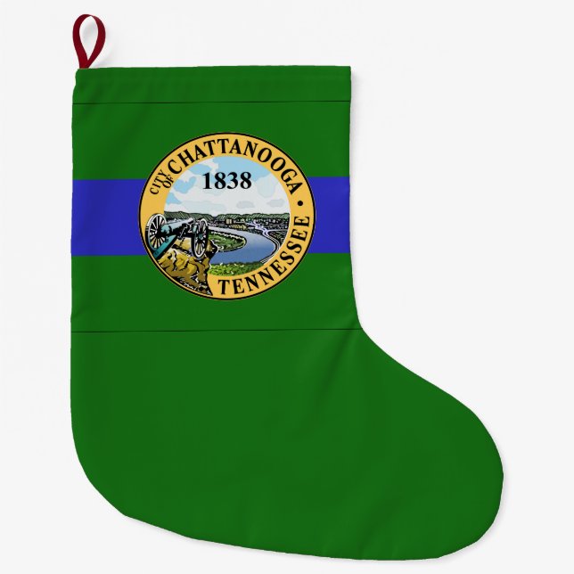Calcetín Navideño Grande Bandera de Chattanooga (Tennessee) (Anverso)