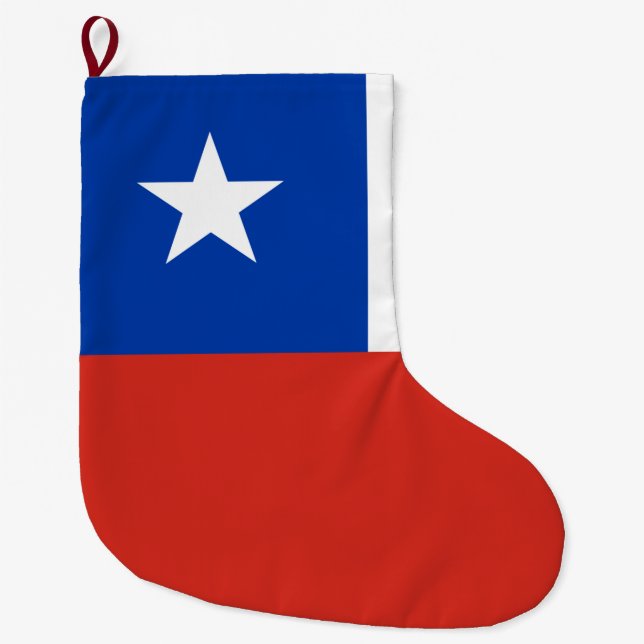 Calcetín Navideño Grande Bandera de Chile (Anverso)