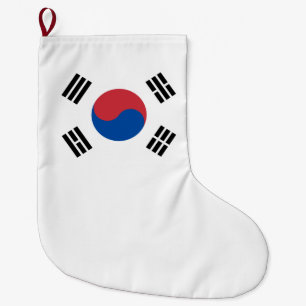 Calcetín Navideño Grande Bandera de Corea del Sur (ROK)