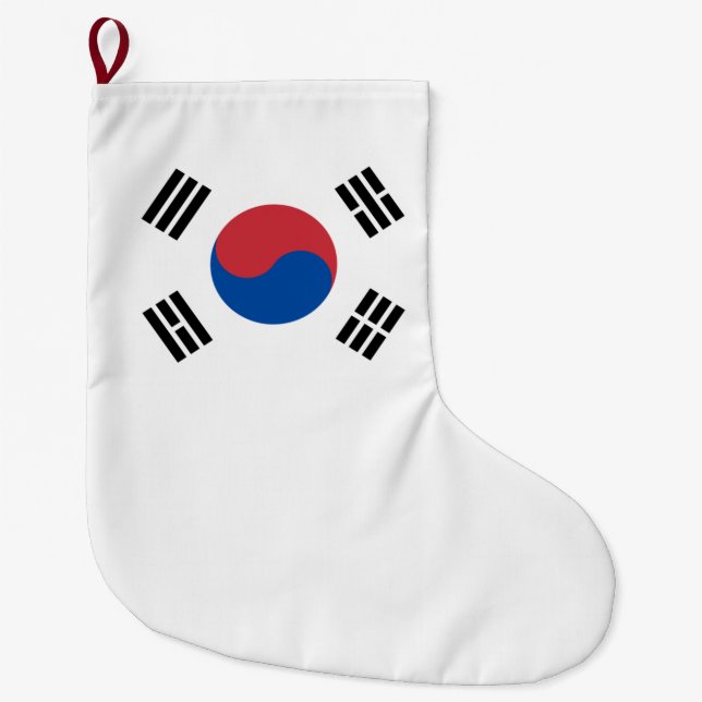 Calcetín Navideño Grande Bandera de Corea del Sur (ROK) (Anverso)