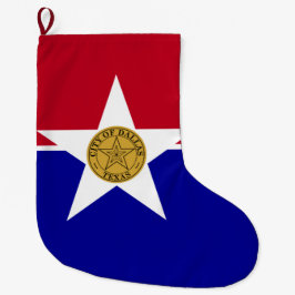 Calcetín Navideño Grande Bandera de Dallas (Texas)