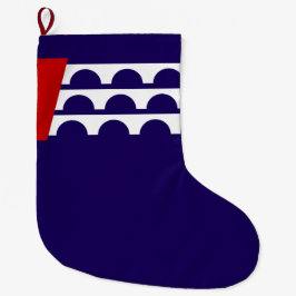 Calcetín Navideño Grande Bandera de Des Moines (ciudad de Iowa)