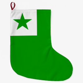 Calcetín Navideño Grande Bandera de Esperanto