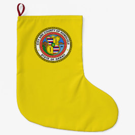Calcetín Navideño Grande Bandera de Honolulu (Hawái)