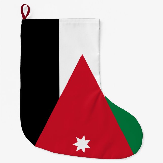 Calcetín Navideño Grande Bandera de Jordania (Anverso)