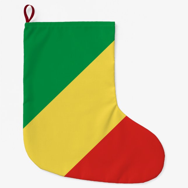 Calcetín Navideño Grande Bandera de la República del Congo (Anverso)