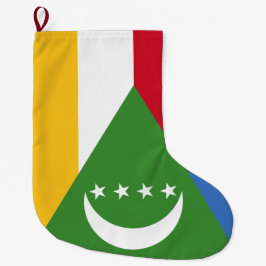 Calcetín Navideño Grande Bandera de las Comoras
