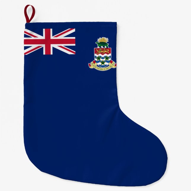 Calcetín Navideño Grande Bandera de las Islas Caimán (Anverso)