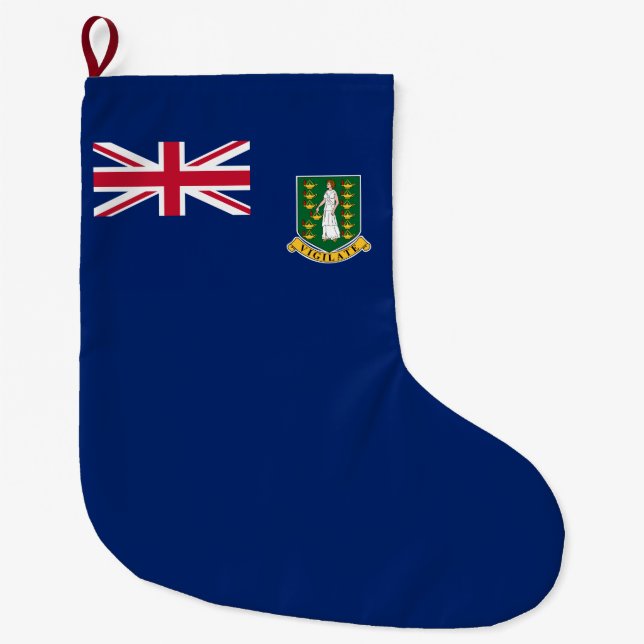 Calcetín Navideño Grande Bandera de las Islas Vírgenes Británicas (Anverso)