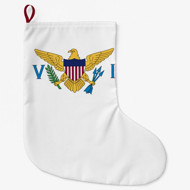 Calcetín Navideño Grande Bandera de las Islas Vírgenes de los Estados Unido (Anverso)