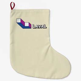 Calcetín Navideño Grande Bandera de Laval (Quebec, Canadá)