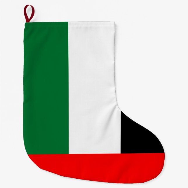 Calcetín Navideño Grande Bandera de los Emiratos Árabes Unidos (EAU) (Anverso)