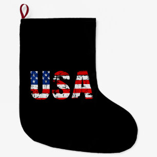 Calcetín Navideño Grande Bandera de los Estados Unidos Bandera estadouniden